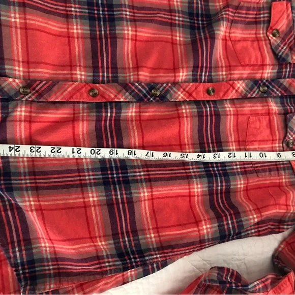 EUC 2 Women’s Cotton Plaid Plaid Flannel Shirts (Abercrombie & Eddie Bauer) - Picture 9 of 16